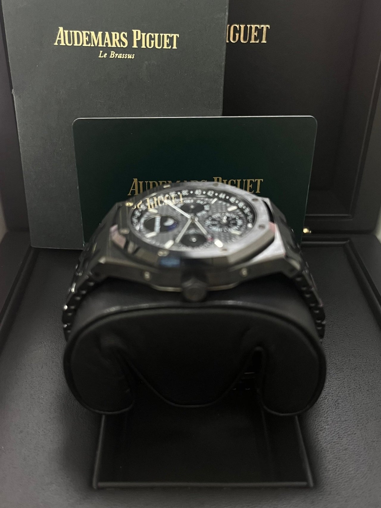 Audemars Piguet Royal Oak Perpetual Calendar/ Black Ceramic/ Black Dial/ Black Sub_Dials/ Black Ceramic Bezel (Ref#26579CE.OO.1225CE.01) - WatchesOff5thWatch