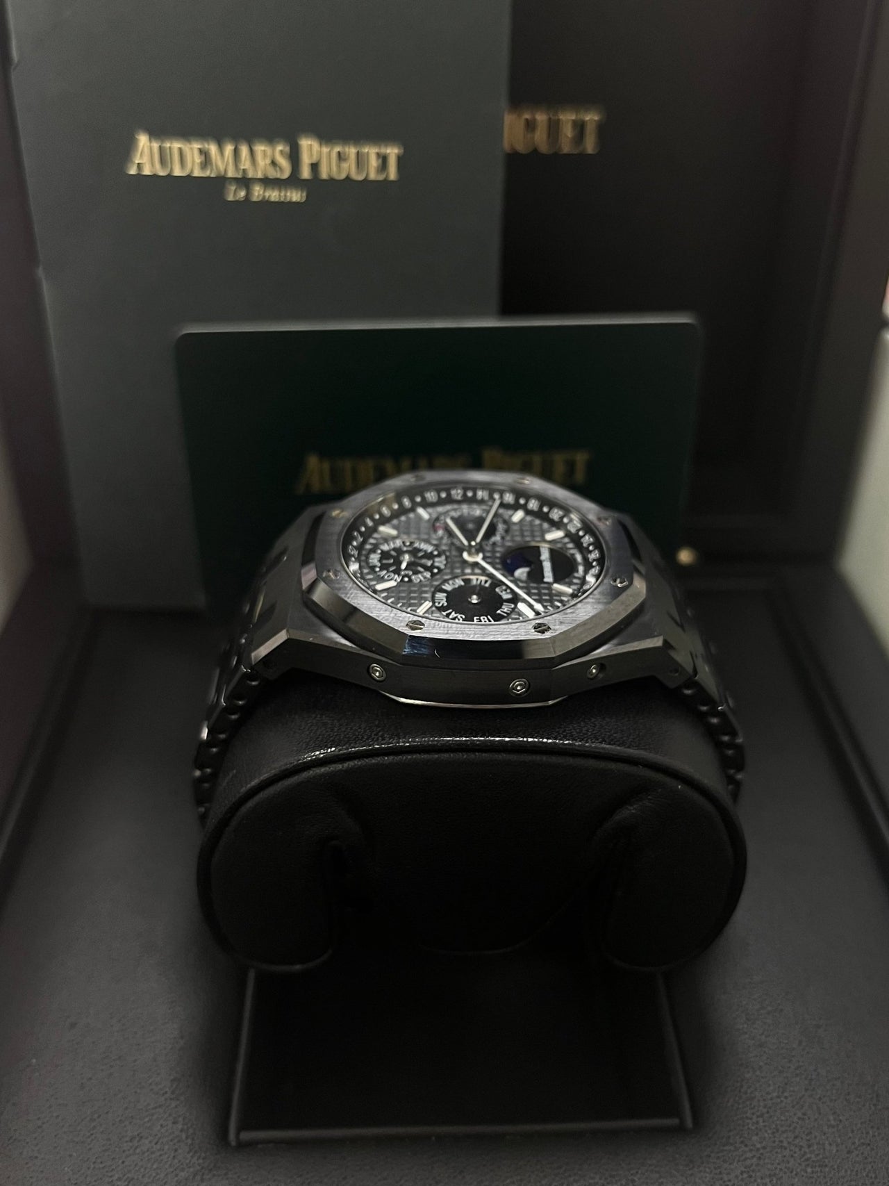 Audemars Piguet Royal Oak Perpetual Calendar/ Black Ceramic/ Black Dial/ Black Sub_Dials/ Black Ceramic Bezel (Ref#26579CE.OO.1225CE.01) - WatchesOff5thWatch