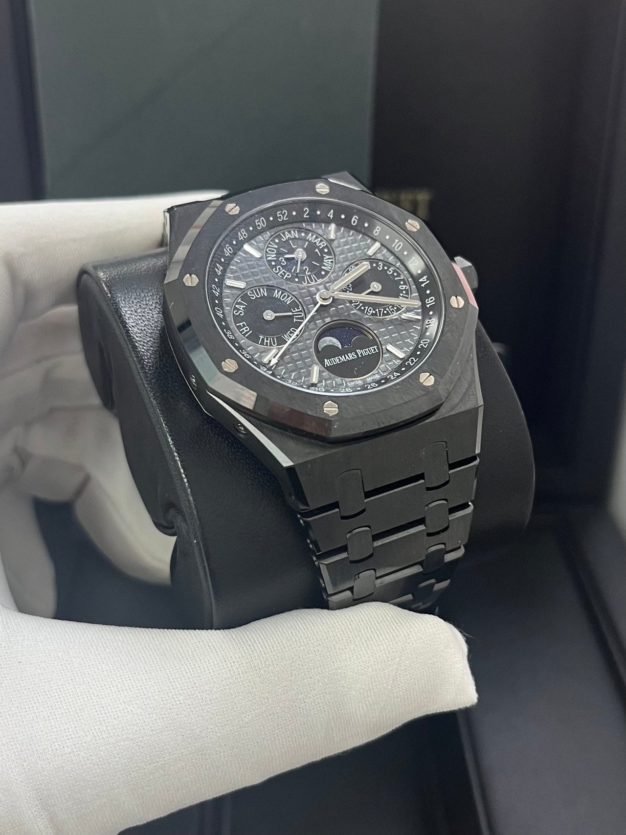 Audemars Piguet Royal Oak Perpetual Calendar/ Black Ceramic/ Black Dial/ Black Sub_Dials/ Black Ceramic Bezel (Ref#26579CE.OO.1225CE.01) - WatchesOff5thWatch