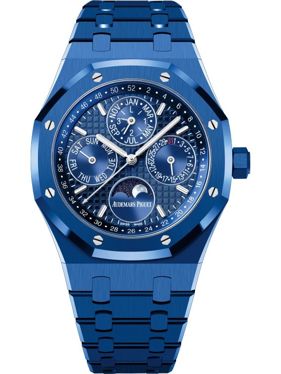 Audemars Piguet Royal Oak Perpetual Calendar Blue Ceramic Ref # 26579CS.OO.1225CS.01 - WatchesOff5thWatch