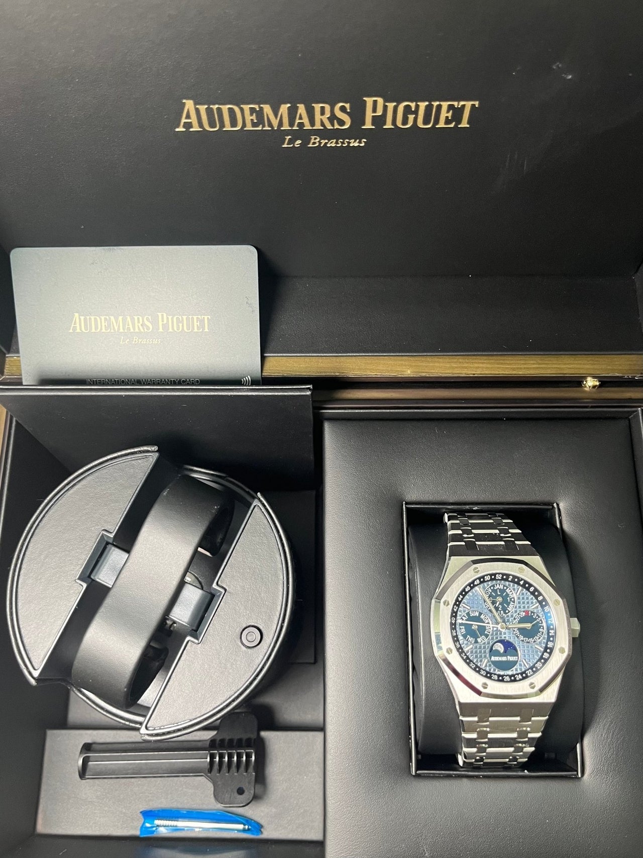 Audemars Piguet Royal Oak Perpetual Calendar Blue Dial Steel 41mm Reference 26574ST.OO.1220ST.03 - WatchesOff5thWatch