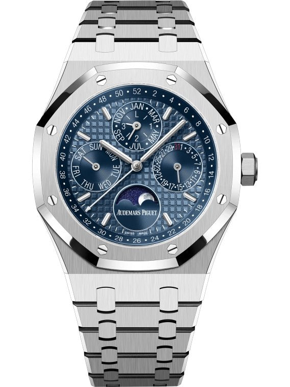 Audemars Piguet Royal Oak Perpetual Calendar Blue Dial Steel 41mm Reference 26574ST.OO.1220ST.03 - WatchesOff5thWatch