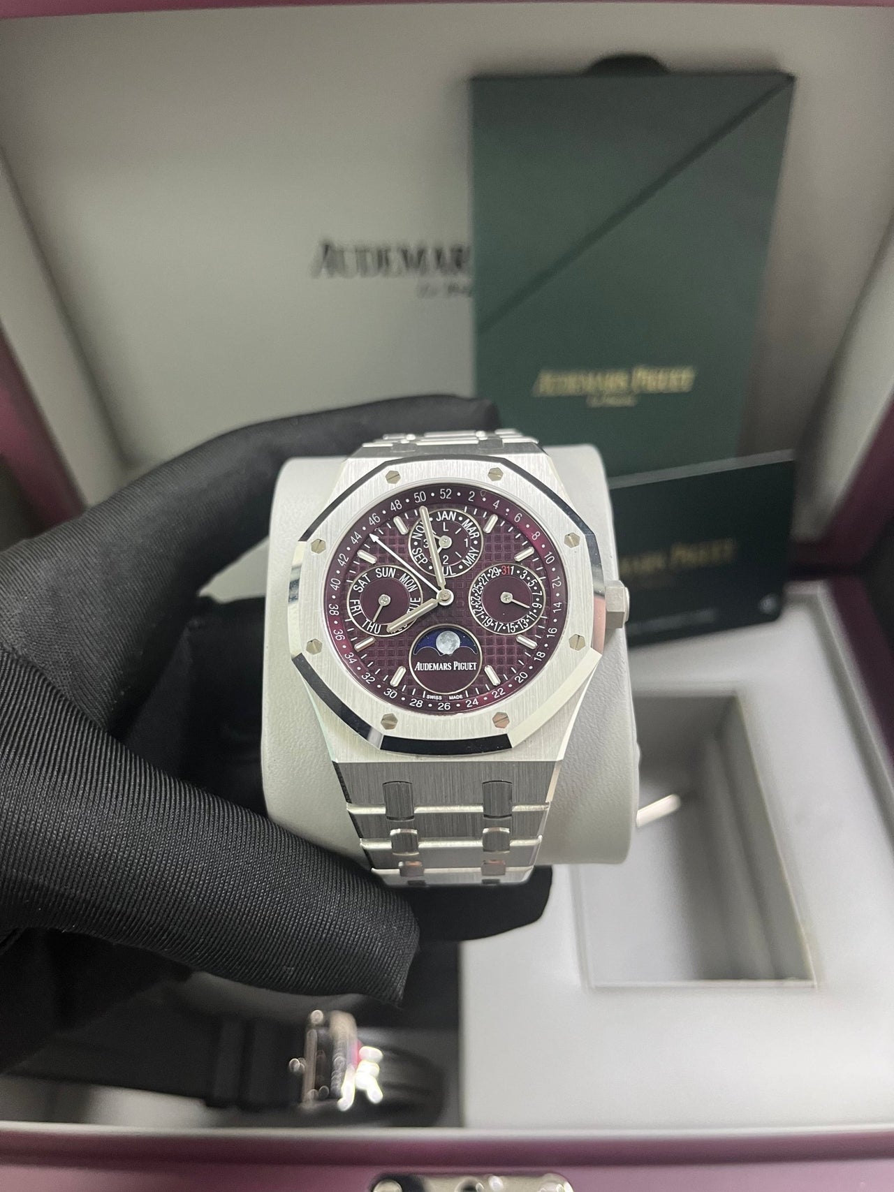 Audemars Piguet Royal Oak Perpetual Calendar SPECIAL EDITION 41mm Royal Oak Burgundy Dial 26574BC.OO.1220BC.01 - WatchesOff5thWatch