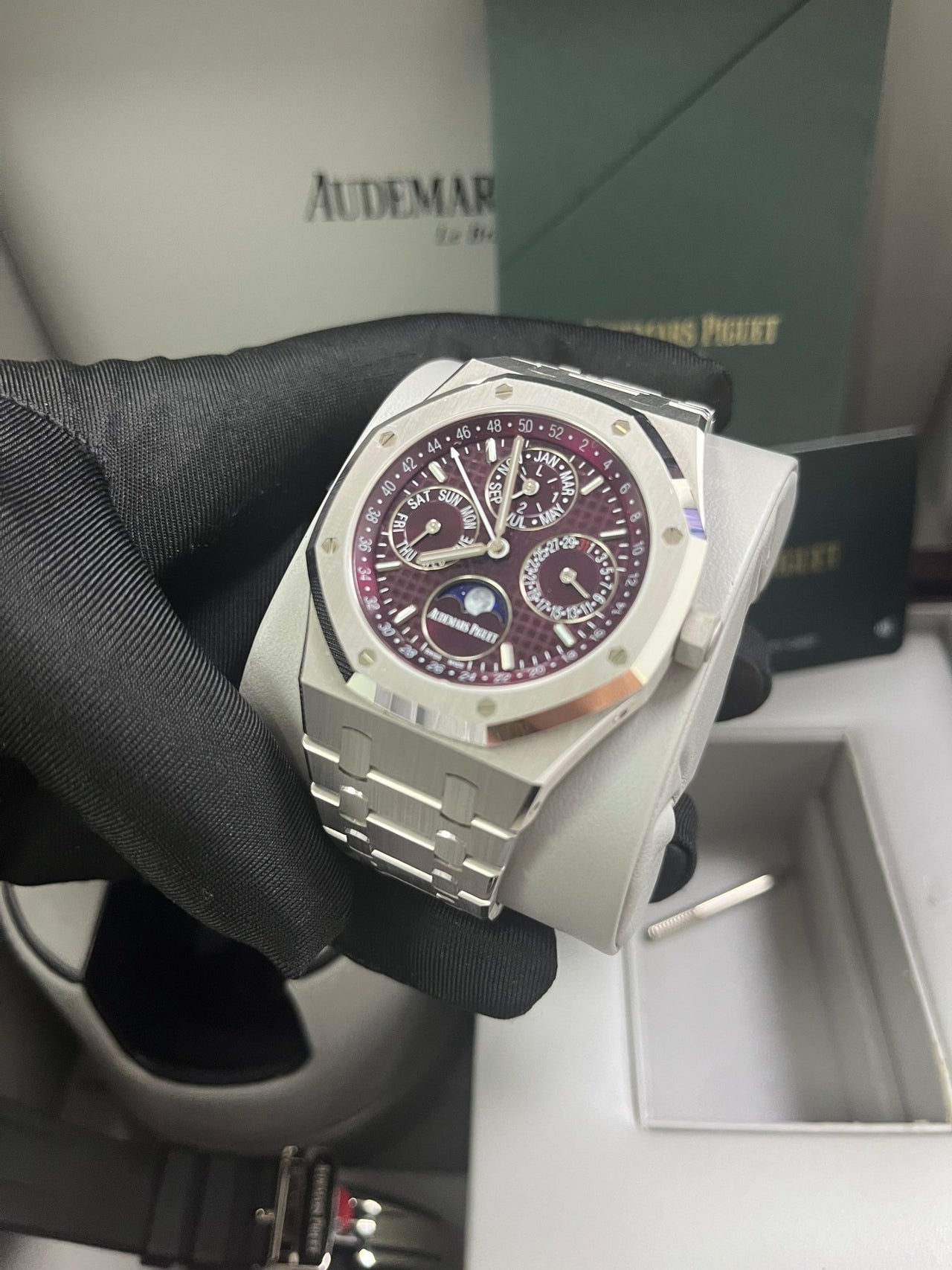 Audemars Piguet Royal Oak Perpetual Calendar SPECIAL EDITION 41mm Royal Oak Burgundy Dial 26574BC.OO.1220BC.01 - WatchesOff5thWatch