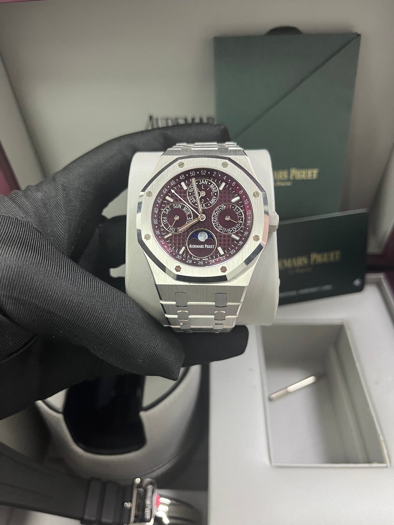 Audemars Piguet Royal Oak Perpetual Calendar SPECIAL EDITION 41mm Royal Oak Burgundy Dial 26574BC.OO.1220BC.01 - WatchesOff5thWatch