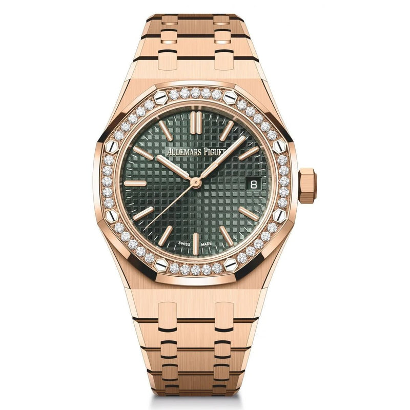 Audemars Piguet Royal Oak Rose Gold Green Dial 50TH ANNIVERSARY 37mm 15551OR.ZZ.1356OR.03 - WatchesOff5thWatch