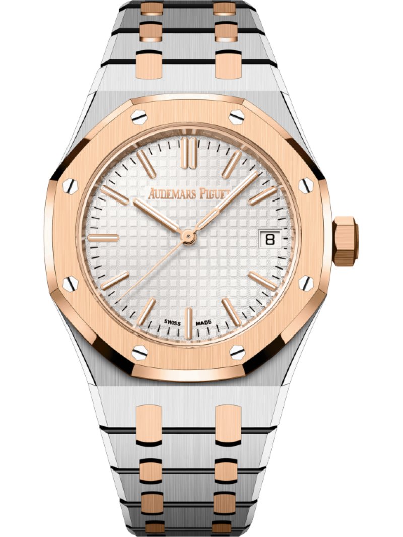 Audemars Piguet Royal Oak Selfwinding 37mm Stainless Steel and 18k Rose Gold Silver Dial 15550SR.OO.1356SR.02 - WatchesOff5th