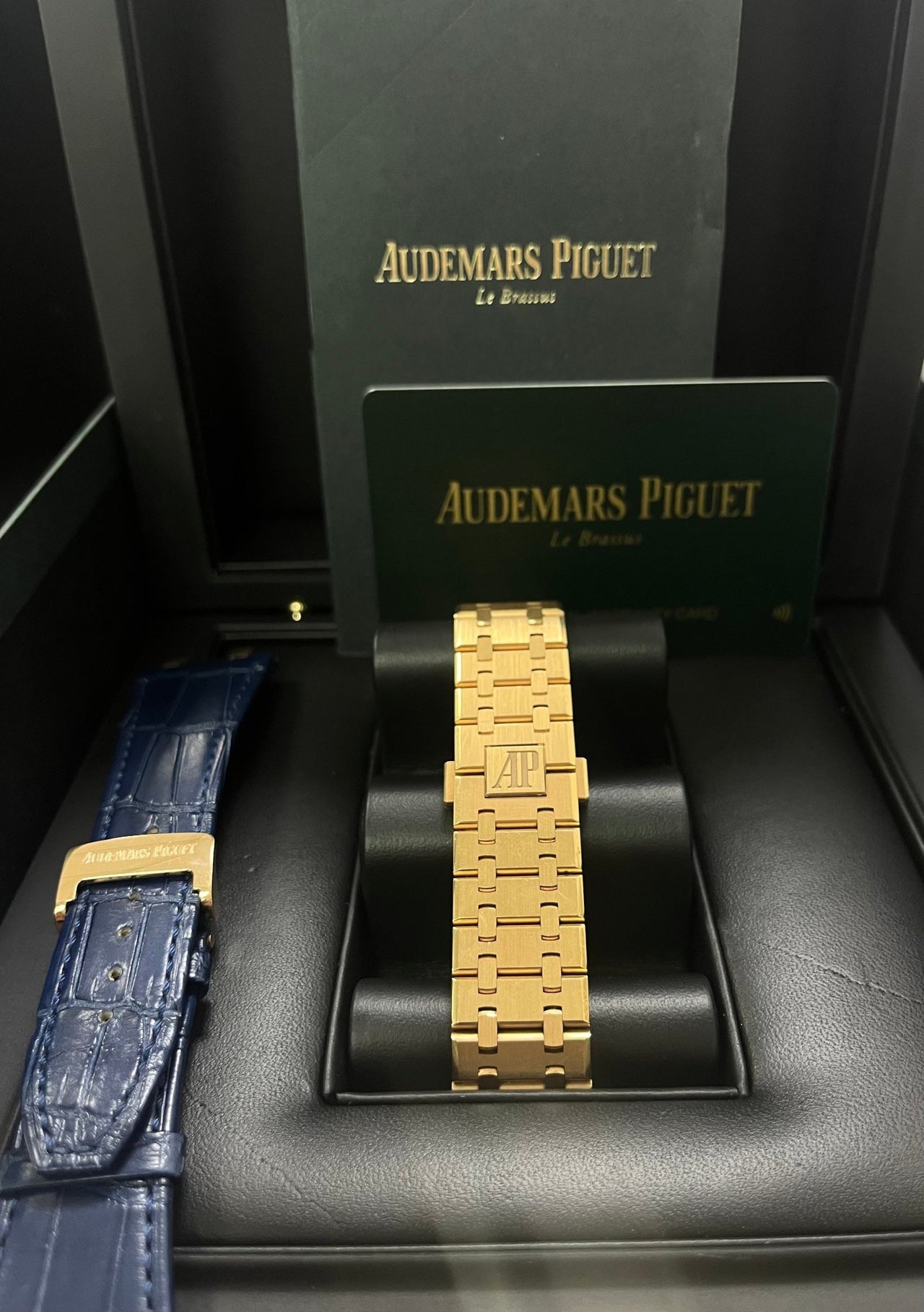 Audemars Piguet Royal Oak Selfwinding Chronograph/ 18k Rose Gold/ Blue Dial/ Pink Sub-Dials (Ref#26331OR.OO.1220OR.01) - WatchesOff5thWatch