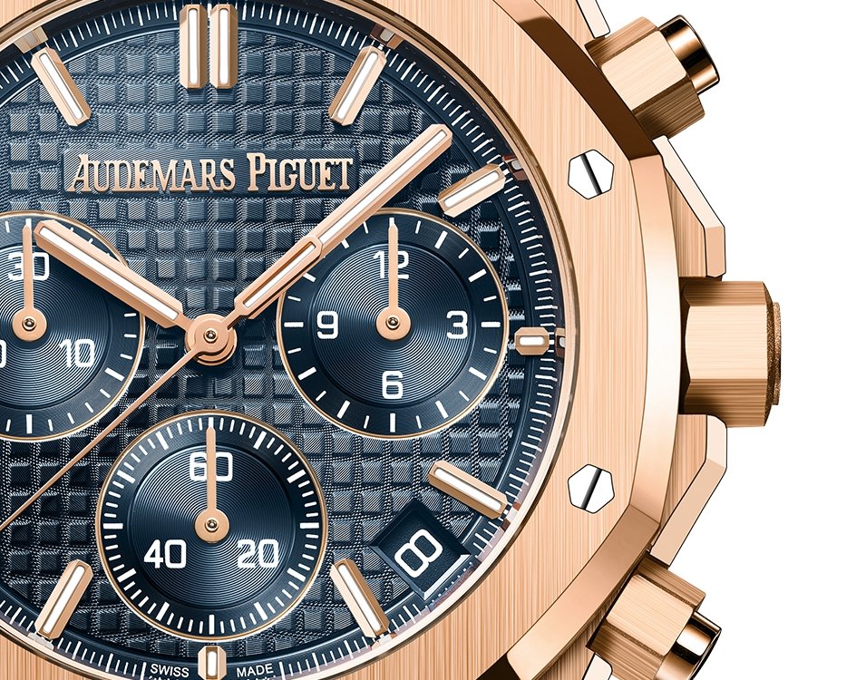 Audemars Piguet ROYAL OAK SELFWINDING CHRONOGRAPH “50TH ANNIVERSARY” BLUE STRAP BLUE DIAL (Ref # 26240OR.OO.D315CR.01) - WatchesOff5thWatches