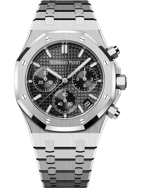 Audemars Piguet ROYAL OAK SELFWINDING CHRONOGRAPH “50TH ANNIVERSARY” STEEL BRACELET BLACK DIAL (Ref # 26240ST.OO.1320ST.02) - WatchesOff5thWatches