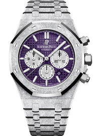 Thumbnail for Audemars Piguet Royal Oak Selfwinding Chronograph Frosted White Gold Purple Dial LIMITED EDITION OF 200 (Ref # 26331BC.GG.1224BC.01) - WatchesOff5th