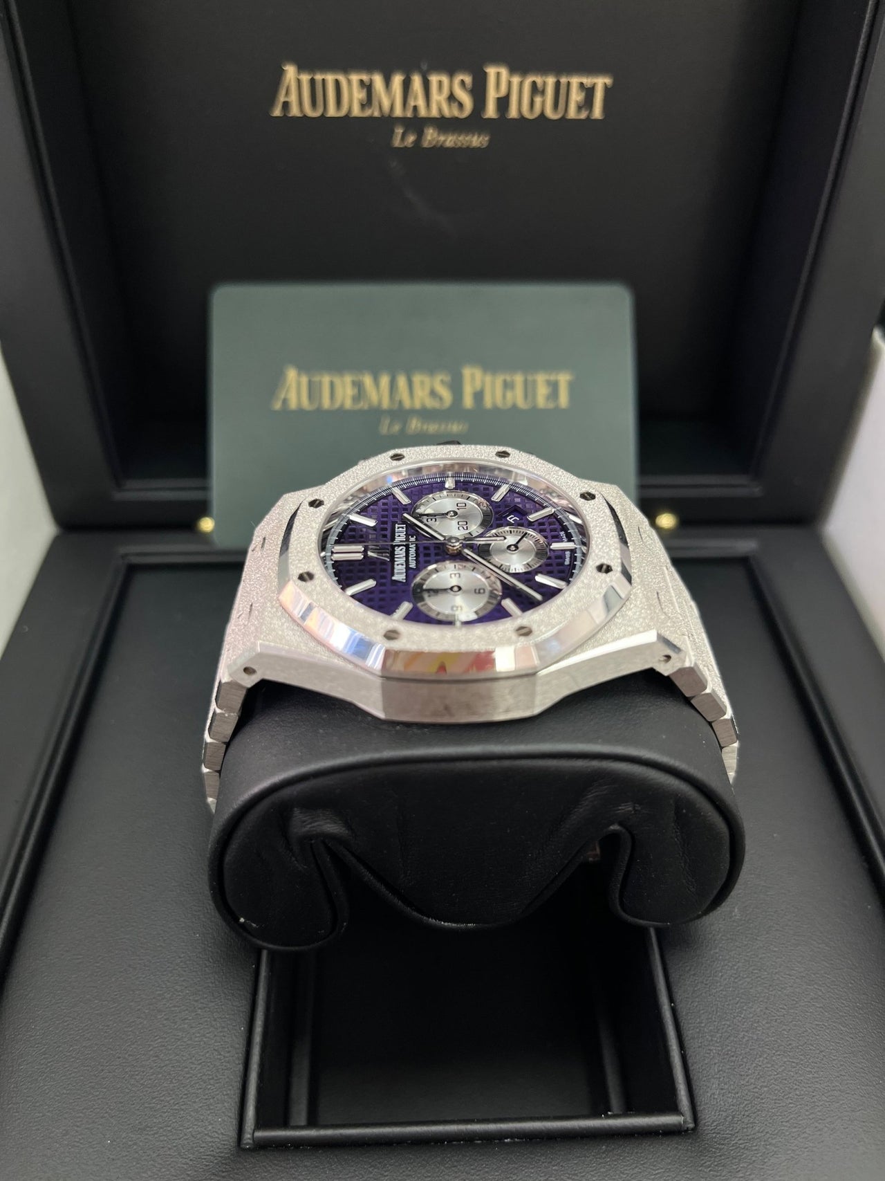 Audemars Piguet Royal Oak Selfwinding Chronograph Frosted White Gold Purple Dial LIMITED EDITION OF 200 (Ref # 26331BC.GG.1224BC.01) - WatchesOff5th