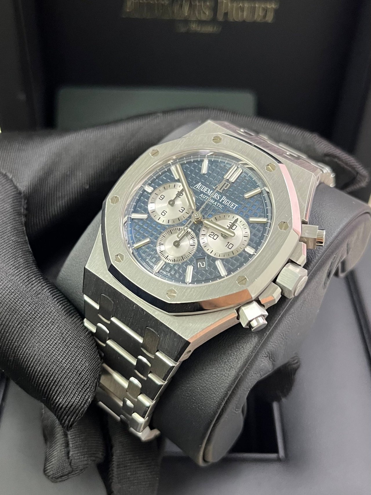 Audemars Piguet Royal Oak Selfwinding Chronograph/ Stainless Steel/ Blue Dial/ Silver Sub-Dials (Ref#26331ST.OO.1220ST.01) - WatchesOff5thWatch