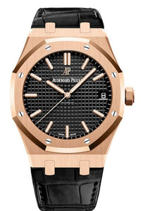 Thumbnail for Audemars Piguet Royal Oak Selfwinding/ Rose Gold/ Black Dial/ Black Leather Strap (Ref#15500OR.OO.D002CR.01) - WatchesOff5thWatch