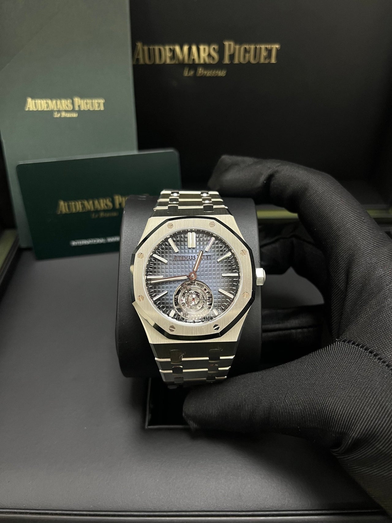 Audemars Piguet Royal Oak Steel Blue Dial 50th Anniversary Tourbillon 26730ST.OO.1320ST.01 - WatchesOff5th