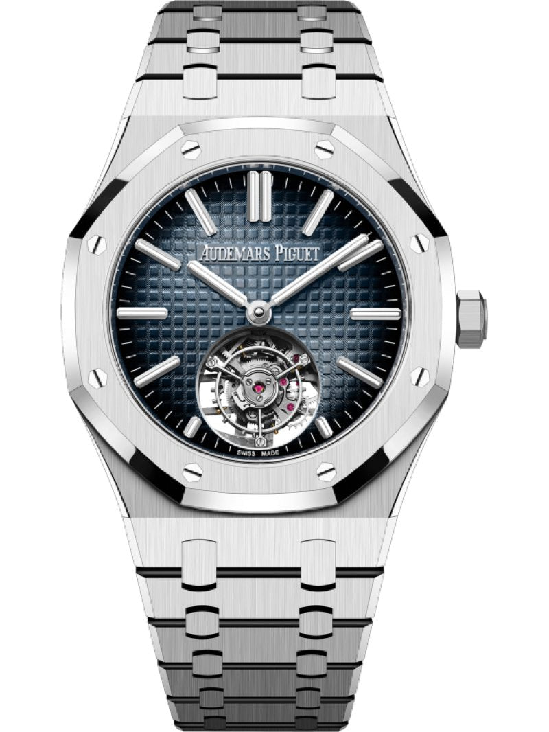 Audemars Piguet Royal Oak Steel Blue Dial 50th Anniversary Tourbillon 26730ST.OO.1320ST.01 - WatchesOff5th