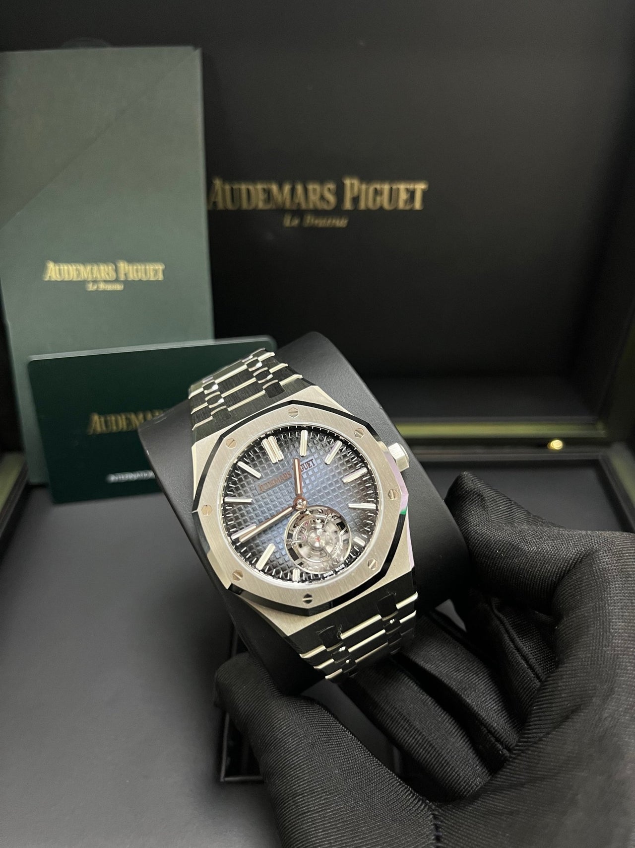 Audemars Piguet Royal Oak Steel Blue Dial 50th Anniversary Tourbillon 26730ST.OO.1320ST.01 - WatchesOff5th