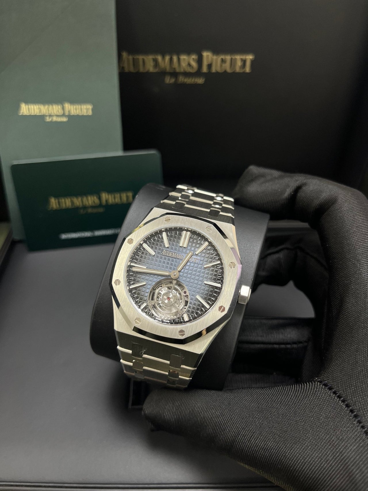 Audemars Piguet Royal Oak Steel Blue Dial 50th Anniversary Tourbillon 26730ST.OO.1320ST.01 - WatchesOff5th