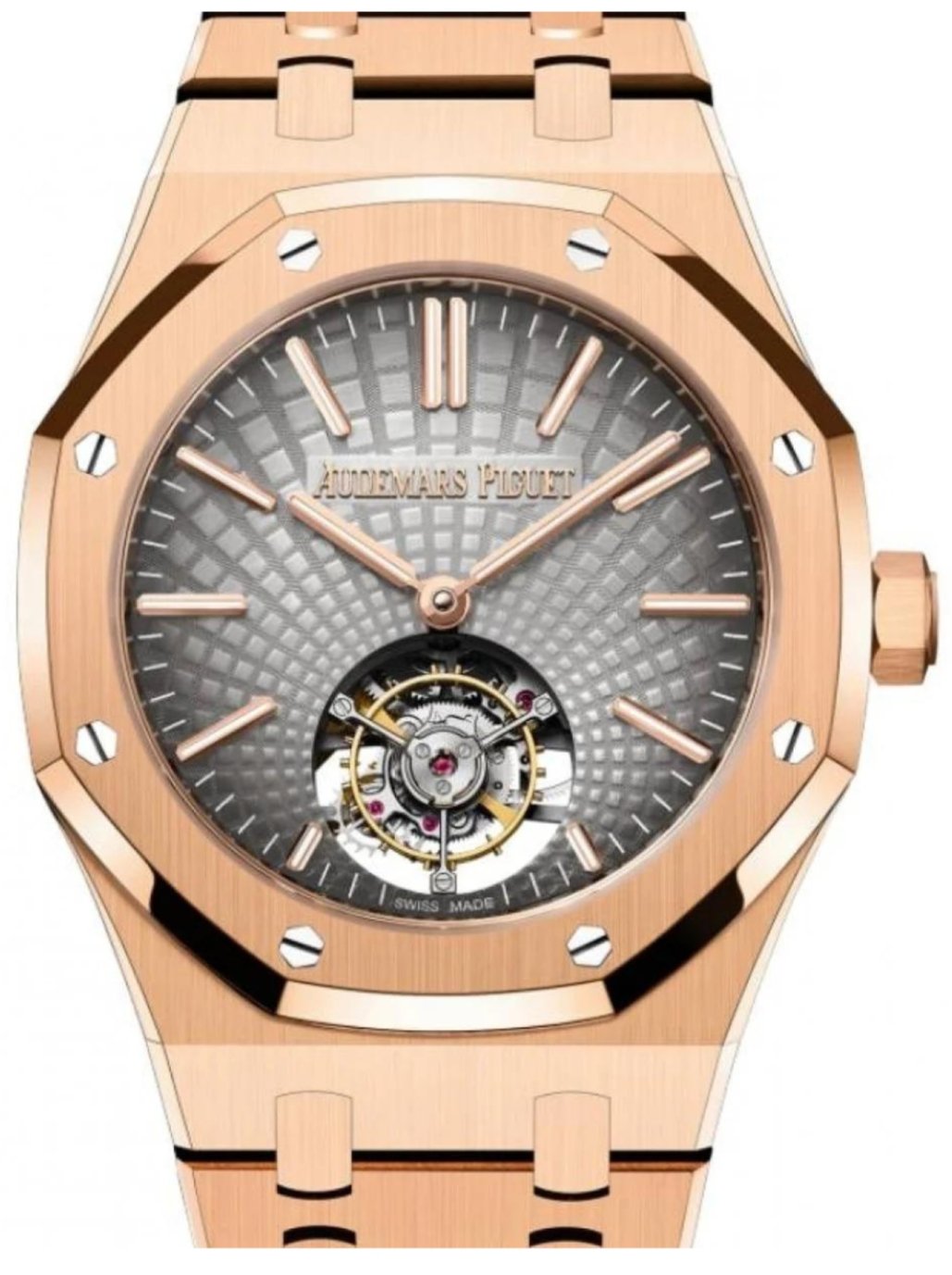 Audemars Piguet Royal Oak Tourbillon Rose Gold Grey Index Dial 26530OR.OO.1220OR.01 - WatchesOff5thWatch