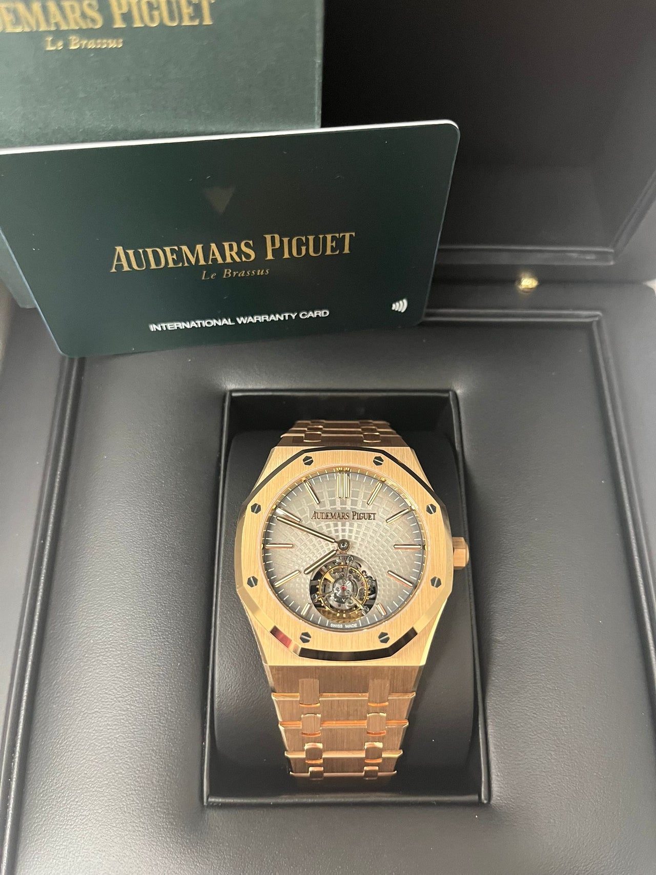 Audemars Piguet Royal Oak Tourbillon Rose Gold Grey Index Dial 26530OR.OO.1220OR.01 - WatchesOff5thWatch