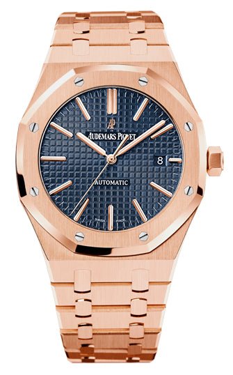 Audemars Piguet Selfwinding 41mm Rose Gold Royal Oak Blue Dial Reference # 15400OR.OO.1220OR.03 - WatchesOff5thWatch