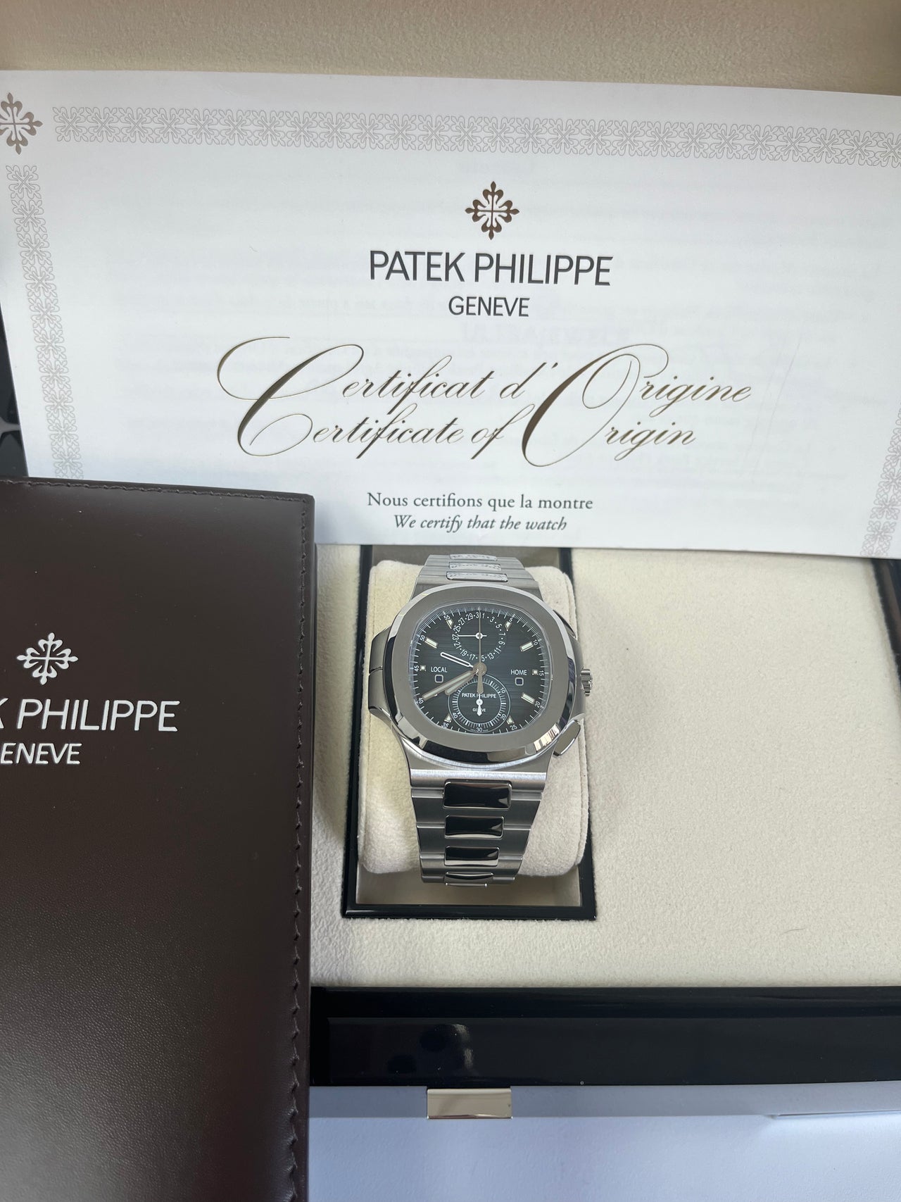 Patek Philippe Nautilus 40 mm Steel Nautilus Travel Time Chronograph Blue Dial 5990/1A-011