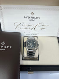 Thumbnail for Patek Philippe Nautilus 40 mm Steel Nautilus Travel Time Chronograph Blue Dial 5990/1A-011