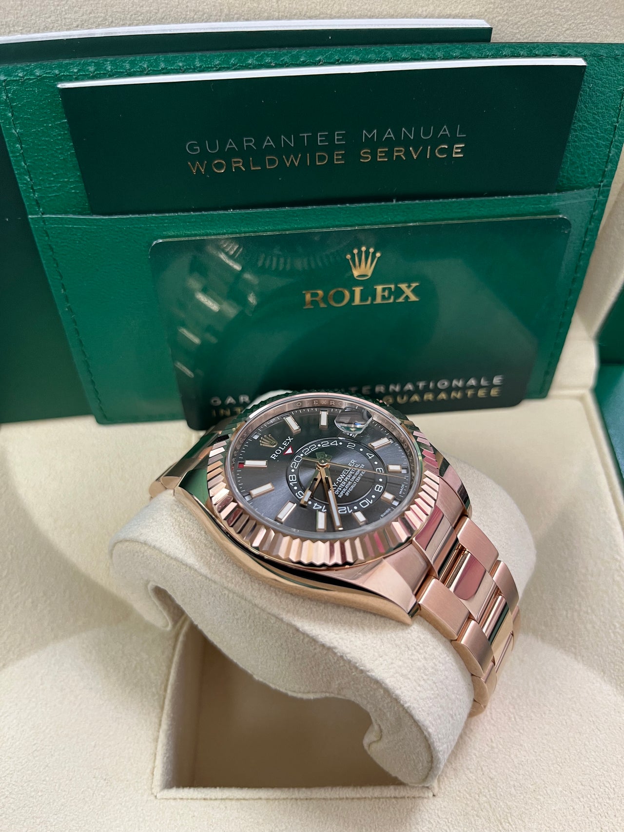 Rolex Sky-Dweller Rose Gold - Dark Rhodium Index Dial - Oyster Bracelet (Ref# 326935)