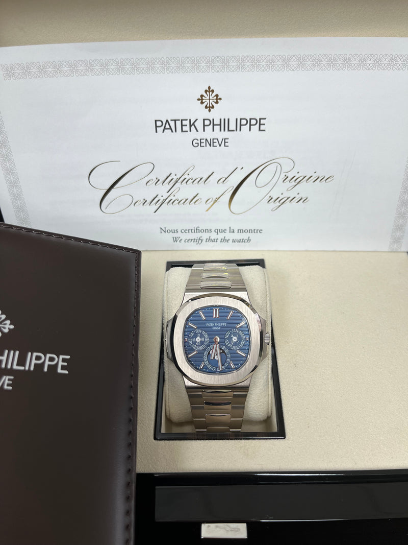 Patek Philippe Nautilus Perpetual Calendar 5740/1G-001 White Gold 40mm Blue  Dial