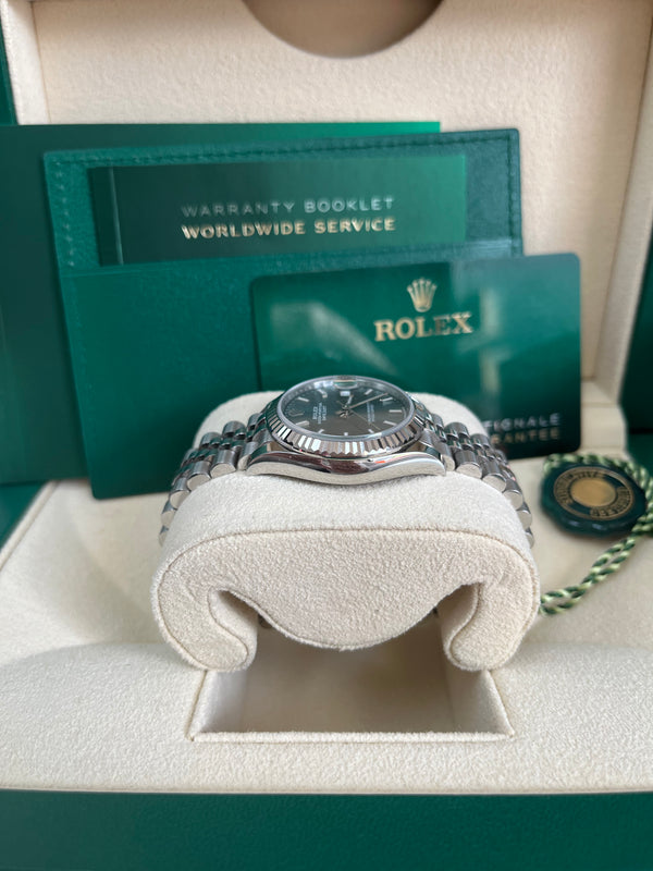 Rolex Datejust 31 Steel and White Gold Datejust 31 Fluted Bezel Mint Green Index Dial Jubilee Bracelet 278274