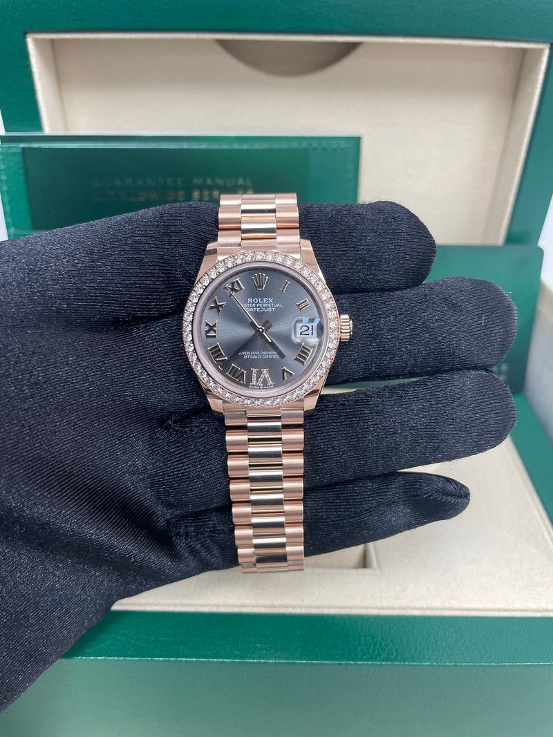 Datejust 31 sales rose gold diamond