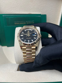 Thumbnail for Rolex Day-Date 40 Yellow Gold Day-Date 40 Watch - Fluted Bezel - Onyx Dial - President Bracelet 228238