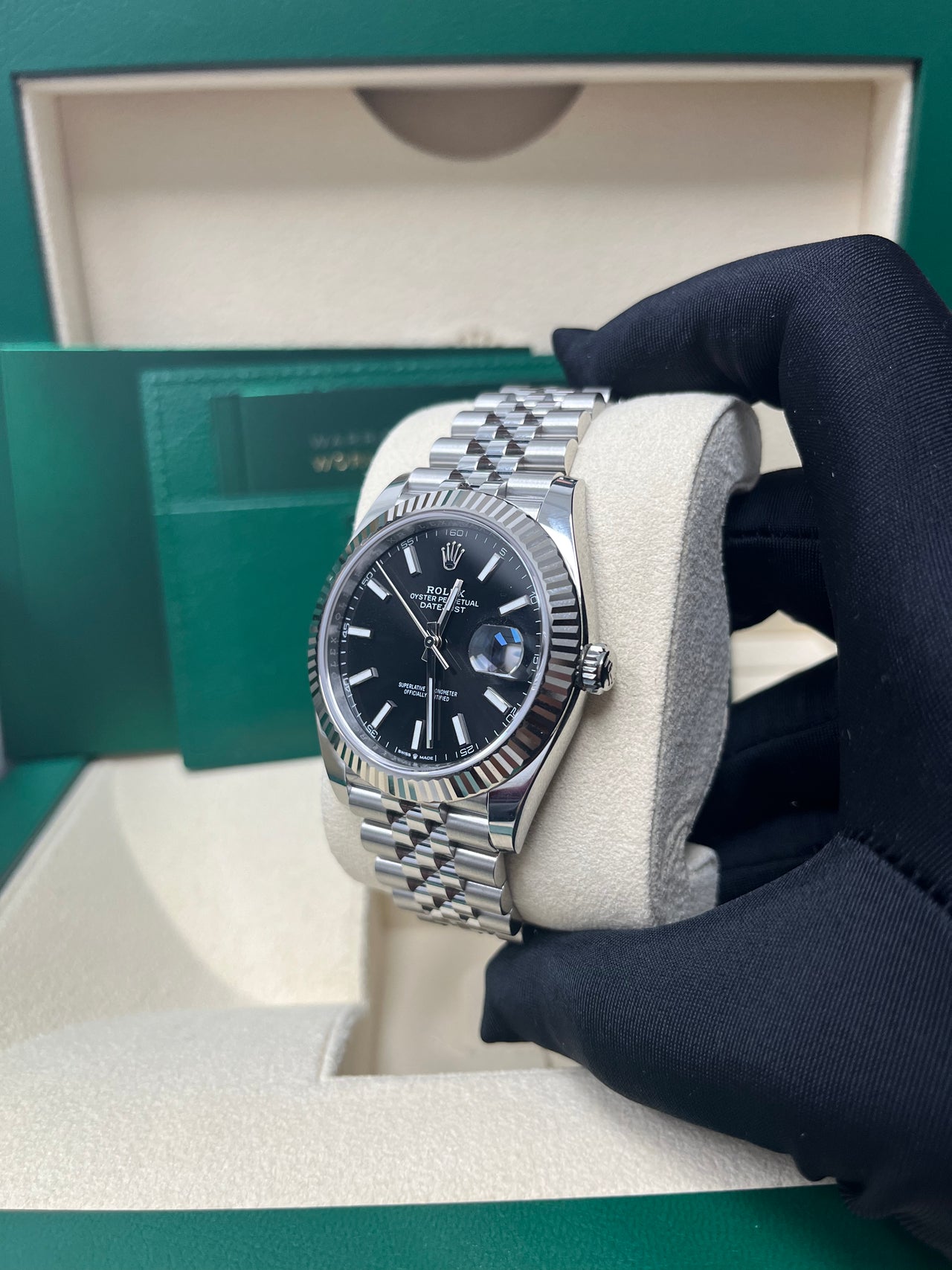 Rolex Datejust 41 Stainless Steel & White Gold - Black Index Dial - Fluted Bezel Jubilee Bracelet (Ref# 126334)