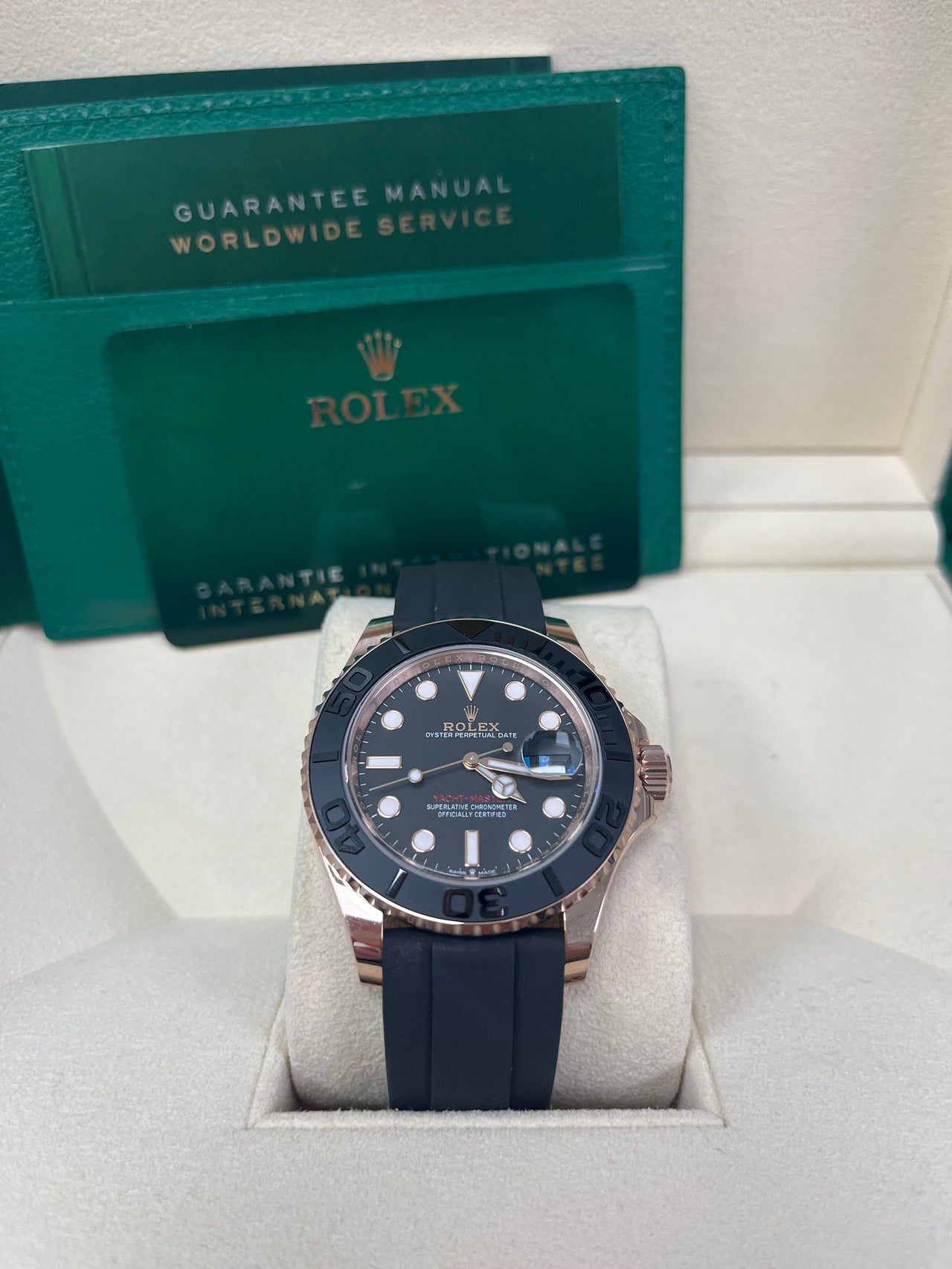 Rolex Yacht-Master 40mm Rose Gold - Black Dial -  Oysterflex Strap (Ref# 126655)