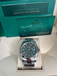 Thumbnail for Rolex Datejust Oyster 41 mm Oystersteel Mint Green Dial Fluted Bezel Oyster Bracelet (Reference # 126334)