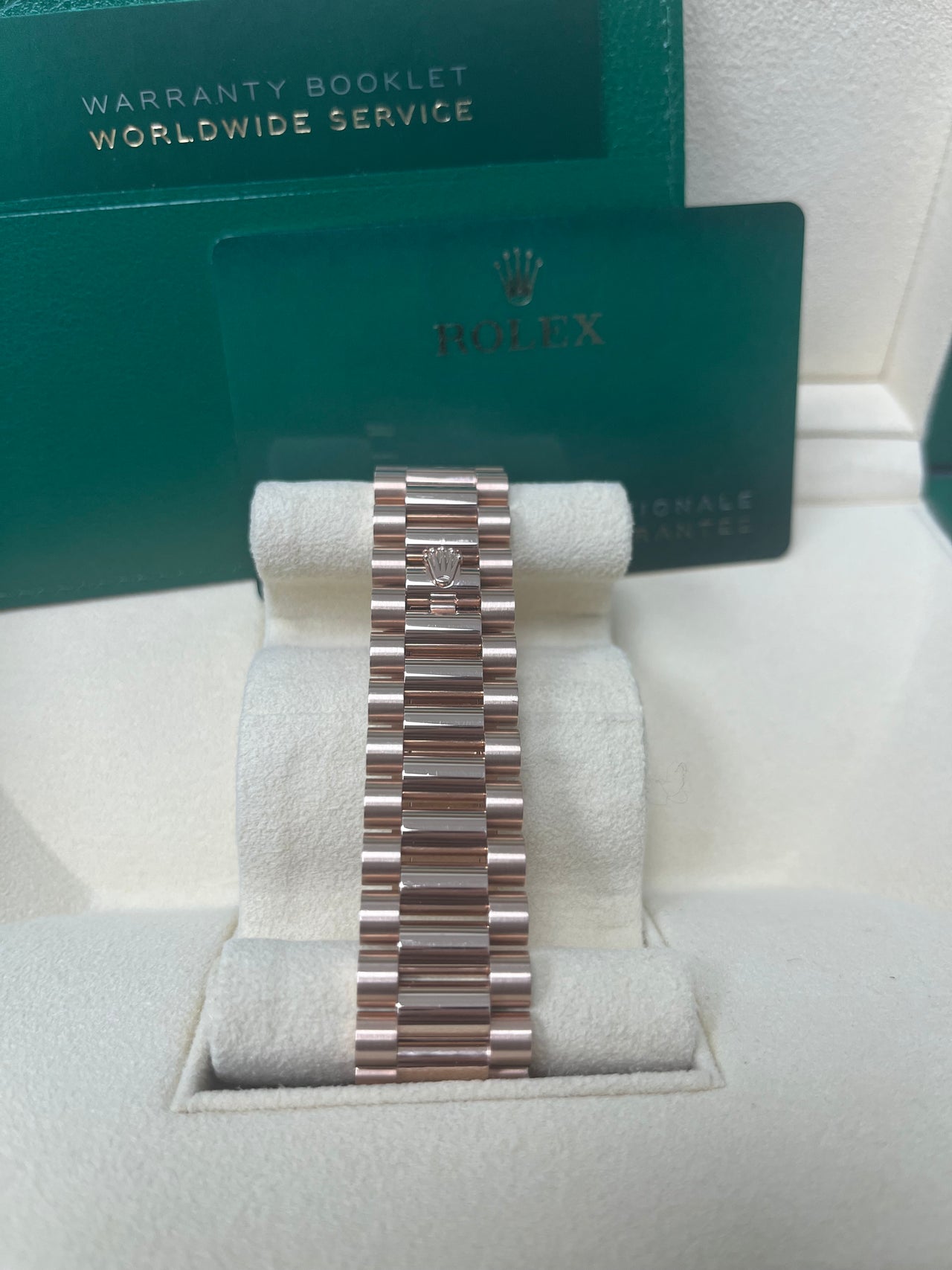 Rolex Day-date 40  Fluted Bezel Chocolate Diagonal Motif Index Dial President Bracelet (Ref # 228235)