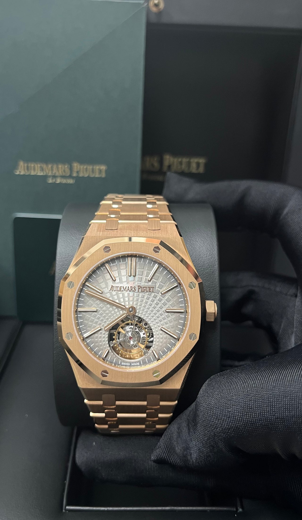 Audemars Piguet Royal Oak Tourbillon Rose Gold Grey Index Dial 26530OR.OO.1220OR.01