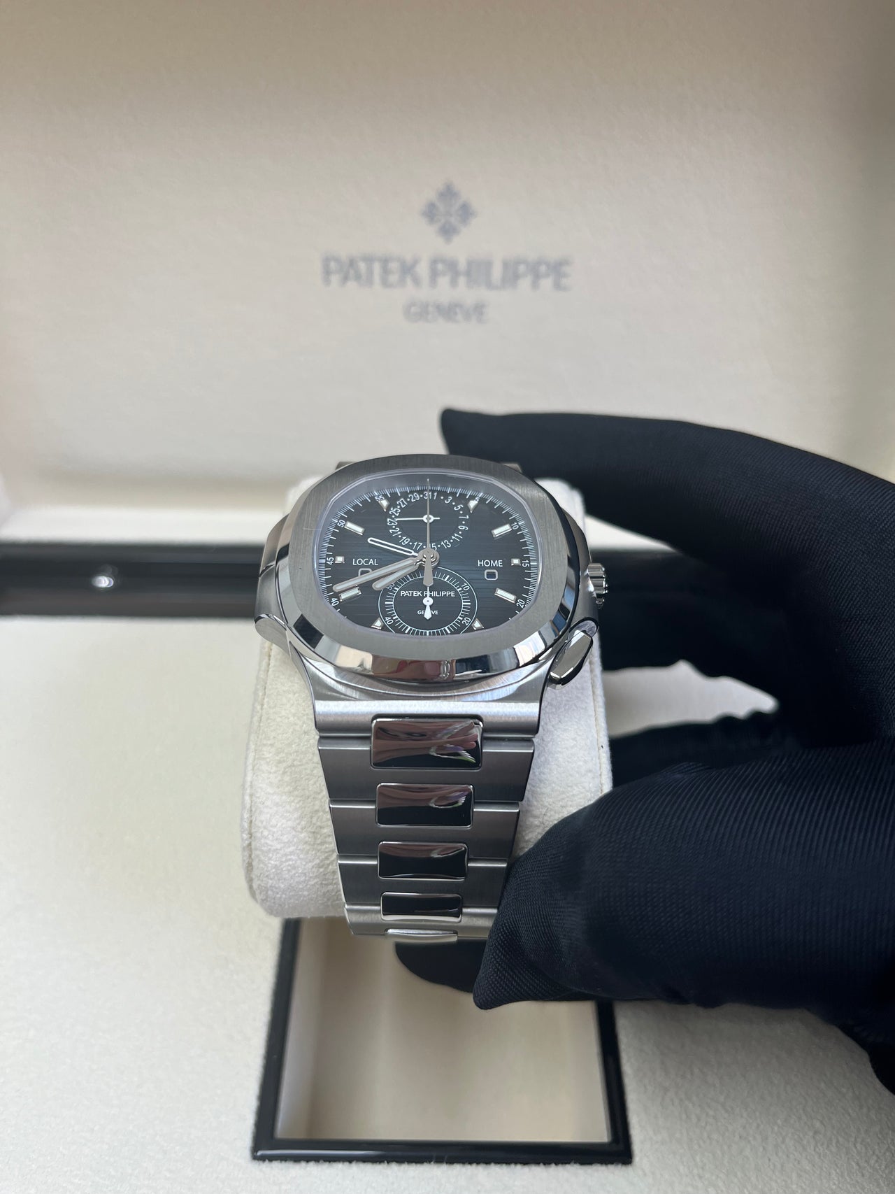 Patek Philippe Nautilus 40 mm Steel Nautilus Travel Time Chronograph Blue Dial 5990/1A-011