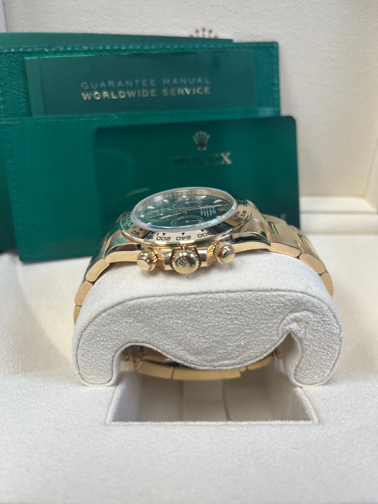 Rolex Daytona Yellow Gold Cosmograph/ Green Dial (Ref#116508)