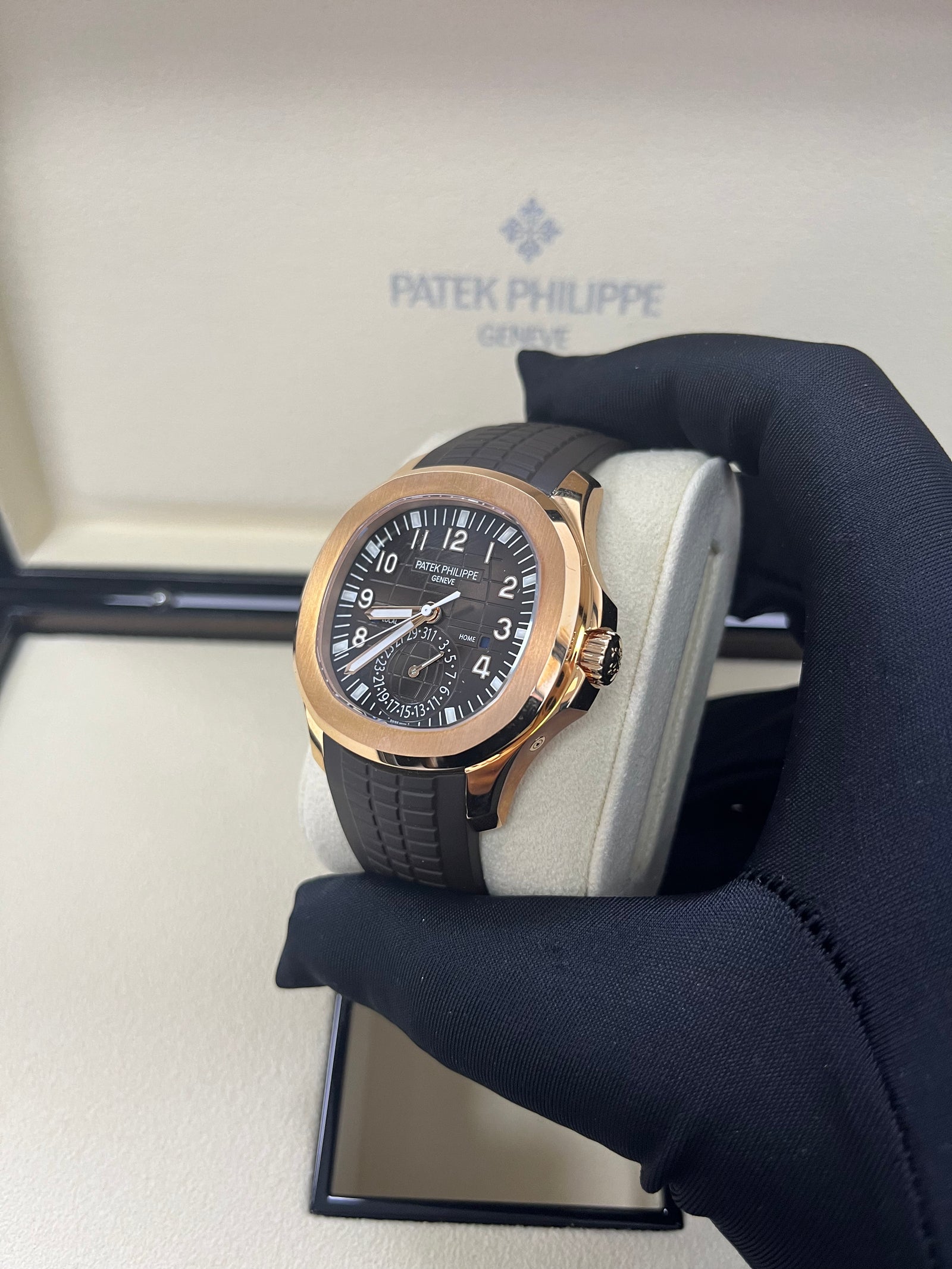 Patek Philippe Aquanaut Time Travel Rose Gold Chocolate Dial Ref 51 WatchesOff5th