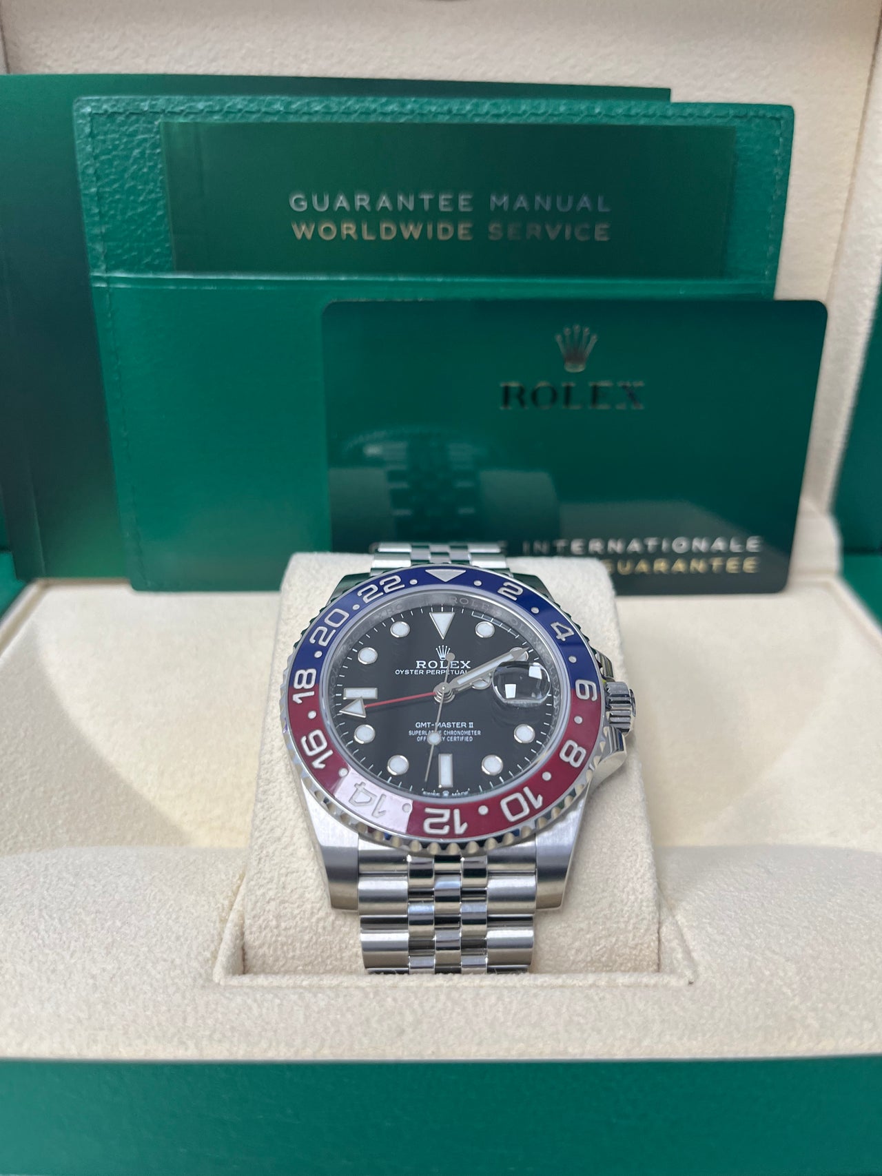 Rolex GMT Master II Steel Blue Red Pepsi Bezel and Black Dial Ref WatchesOff5th