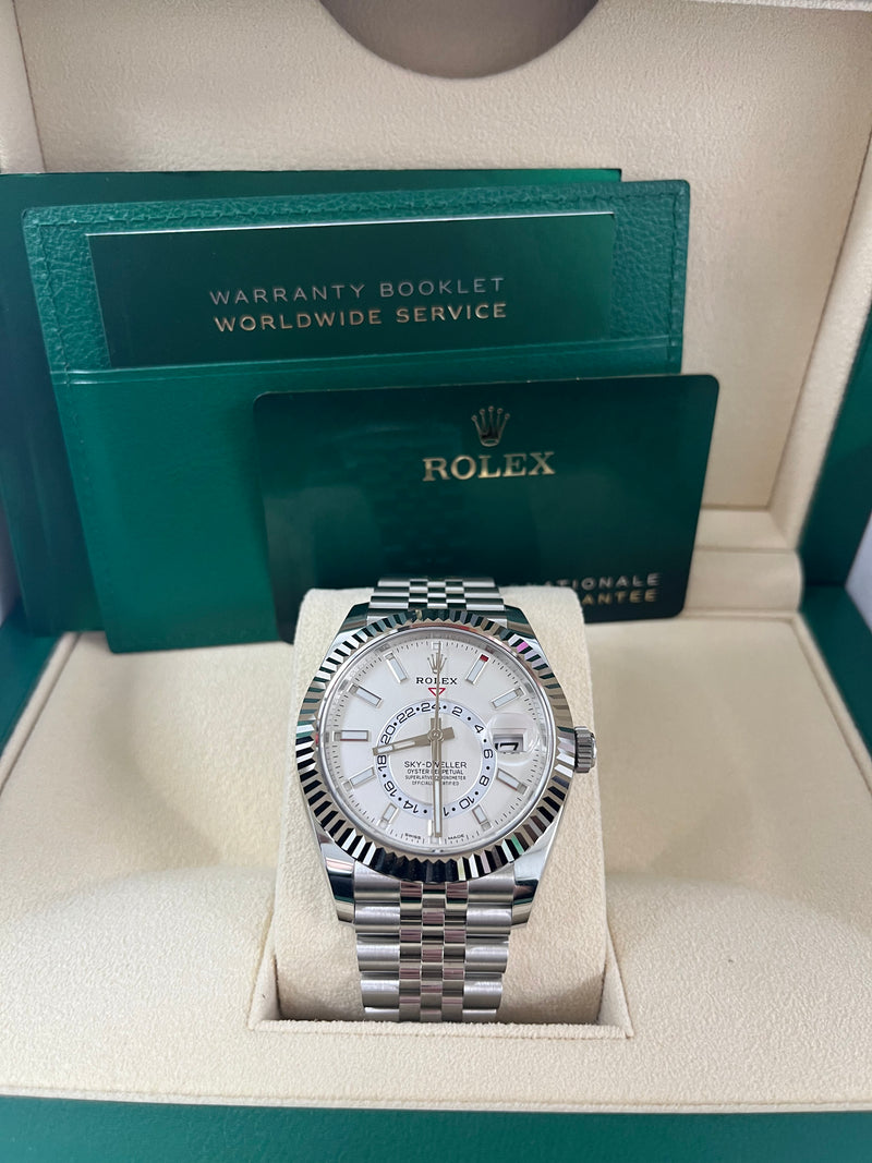 Rolex Sky-Dweller White Rolesor Sky-Dweller Watch - White Index Dial - Jubilee Bracelet 326934