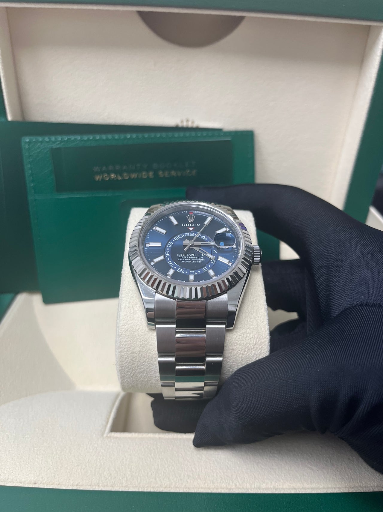 Rolex Sky-Dweller White Rolesor - Blue Index Dial - Oyster Bracelet (Ref# 326934)