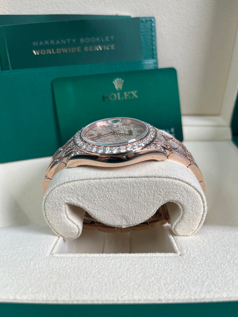 Rolex Pearlmaster 39 Everose Gold Paved Diamond dial Diamond-set bezel Pearlmaster bracelet (Reference 86405RBR)