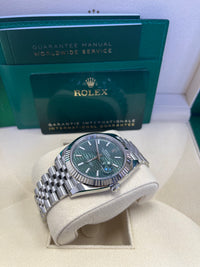 Thumbnail for Rolex Datejust 41mm White Gold/Steel Mint Green Fluted Motif Index Fluted Bezel Jubilee Reference #126334