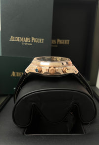 Thumbnail for Audemars Piguet ROYAL OAK SELFWINDING CHRONOGRAPH “50TH ANNIVERSARY” Black Dial Black alligator strap 26240OR.OO.D002CR.01