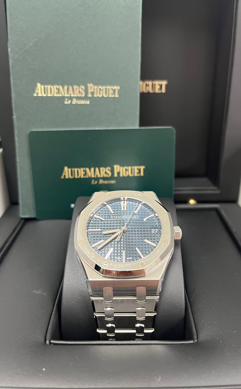 Ap royal oak sales steel blue dial