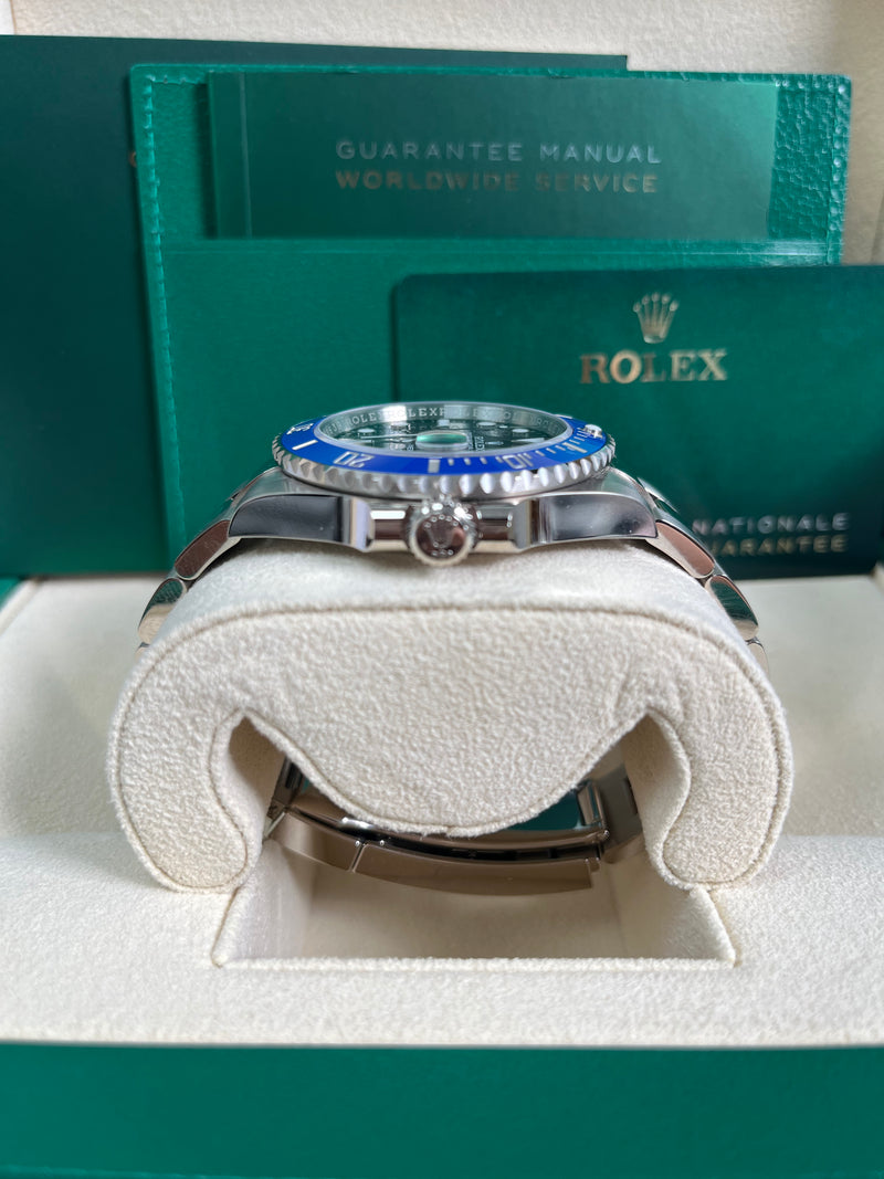 Rolex submariner green bezel and dial. Double cuffs white gold