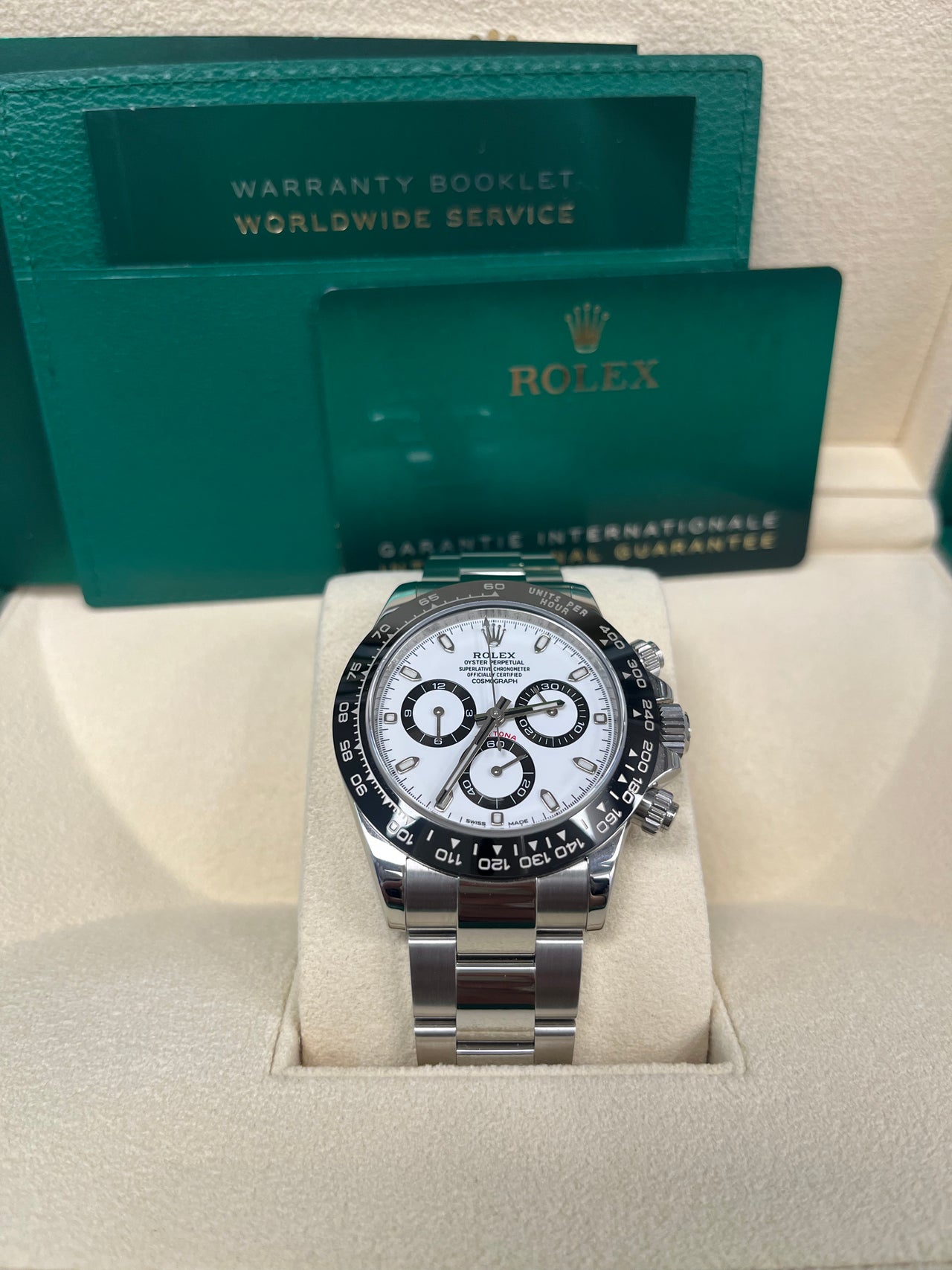 Rolex Daytona 40mm - Stainless Steel - White Panda Index Dial - Ceramic Bezel (Ref# 116500LN)