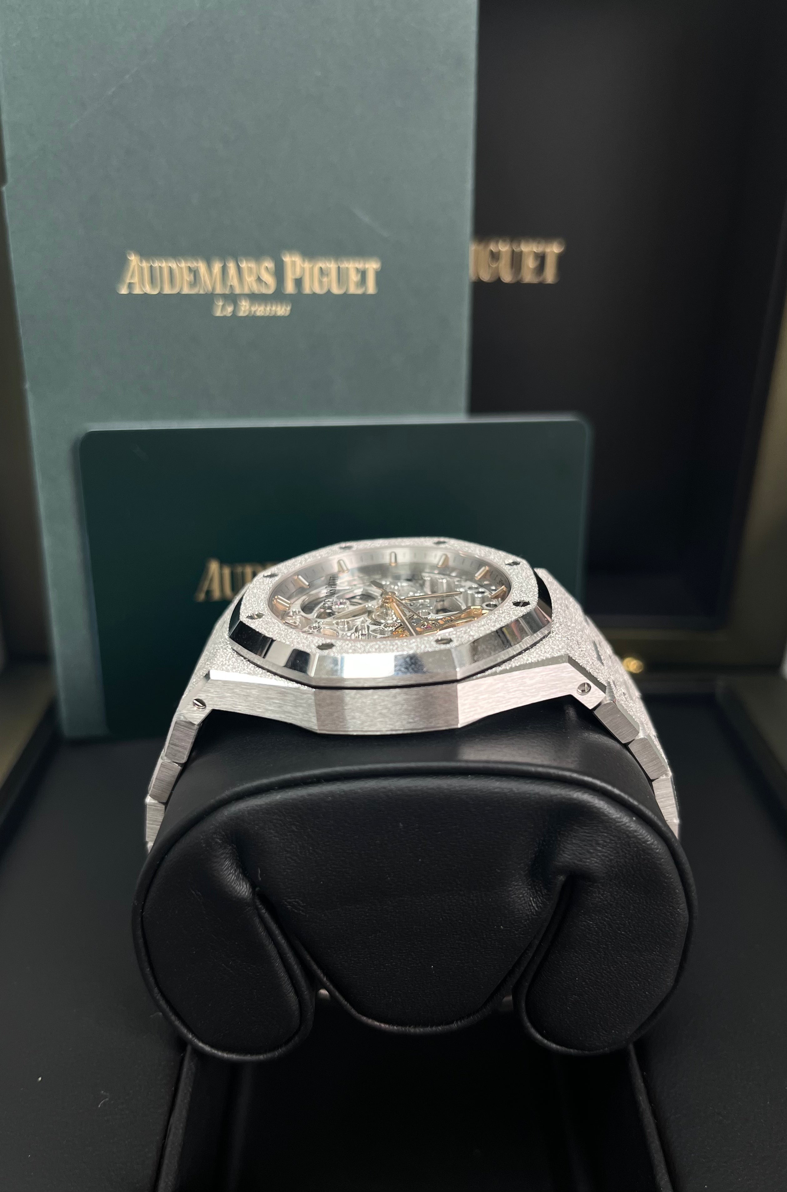 Audemars Piguet ROYAL OAK DOUBLE BALANCE WHEEL OPENWORKED Frosted Skeleton 37mm (Ref # 15466BC.GG.1259BC.01)